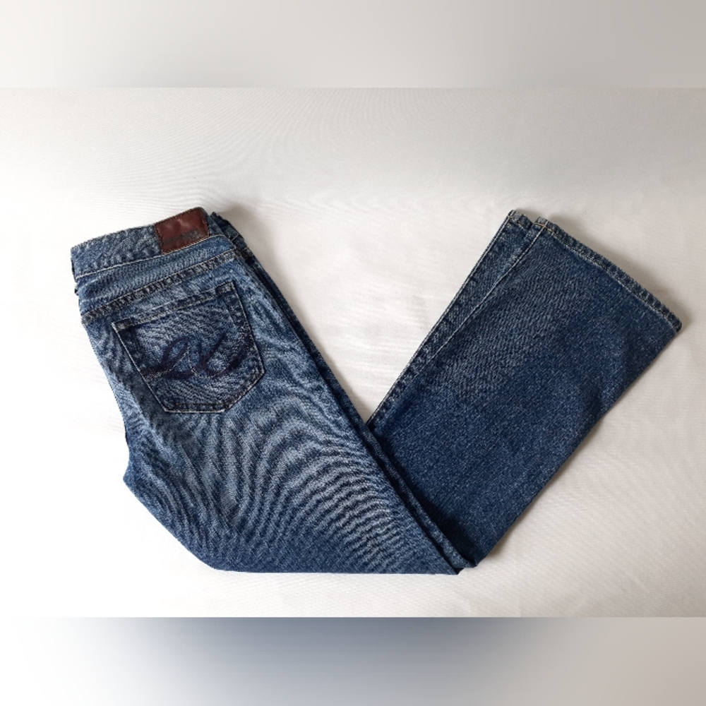 Express girls straight leg cotton/spandex blue denim jeans size 4s